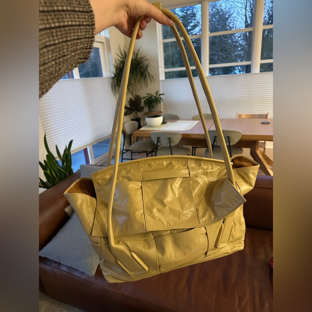 Bottega Veneta Yellow Leather Woven Tote